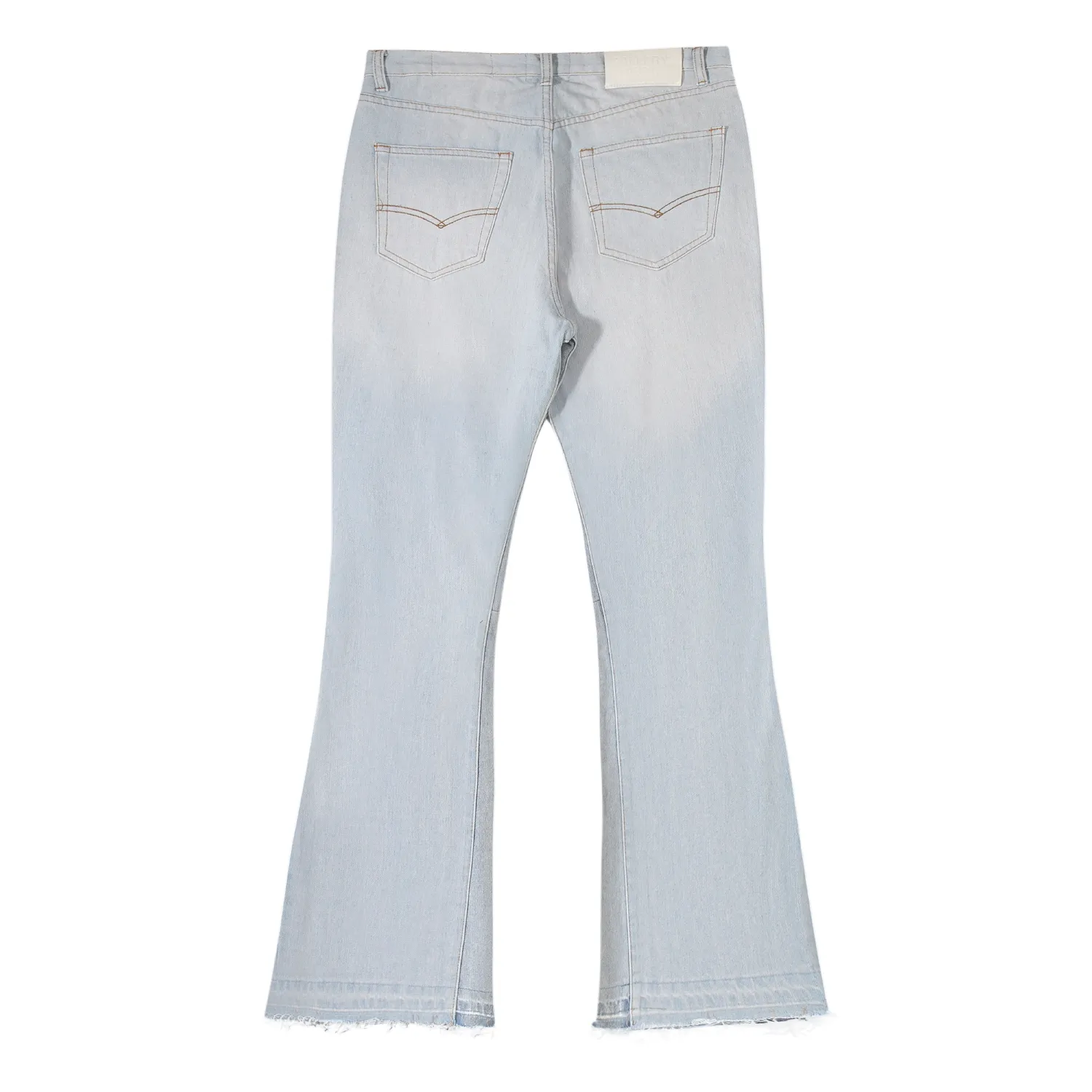 656#Gallery Dept New style ripped, knife-cut, washed, blue bootcut jeans, blue spliced ​​denim trousers, fashionable trousers, casual and versatile trousers, blue S~XL P250